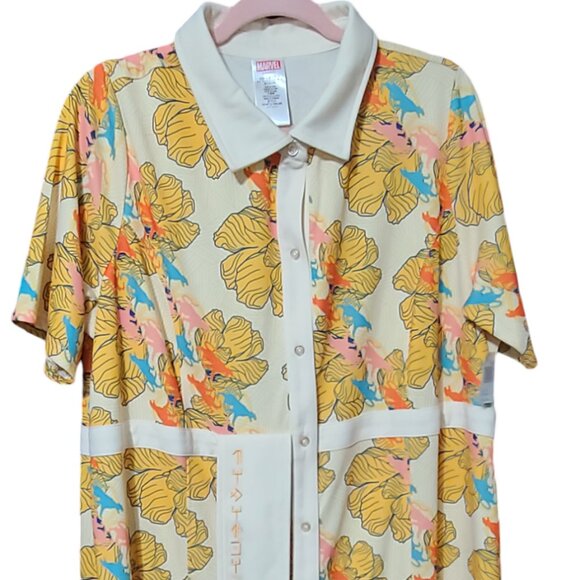 Black Panther Wakanda Floral Cosplay Dress Women’s Disney Marvel 1X Plus - Picture 3 of 10